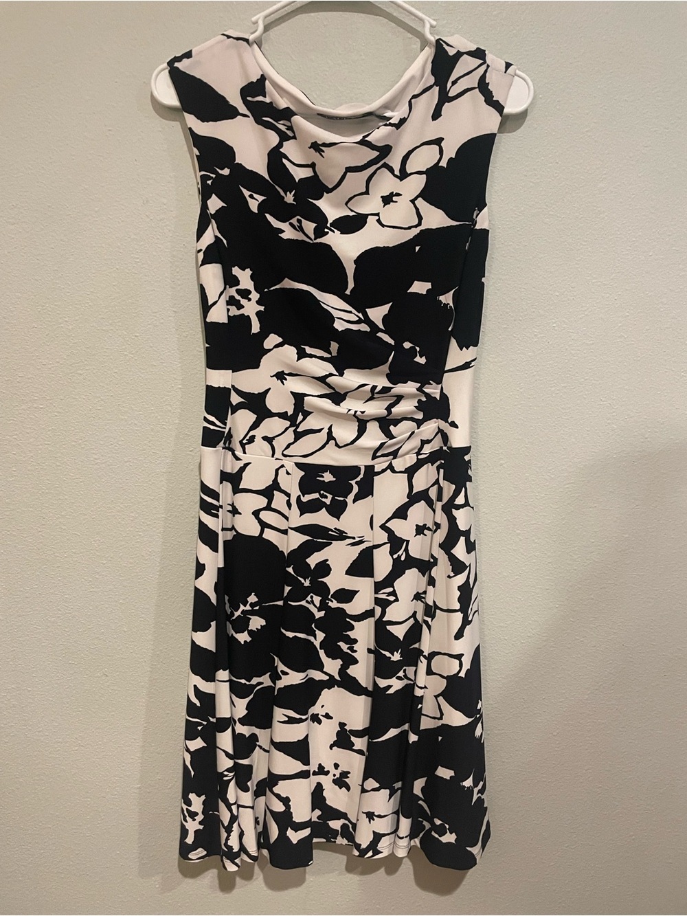 Ralph Lauren Dark Navy and White Floral Midi Dress